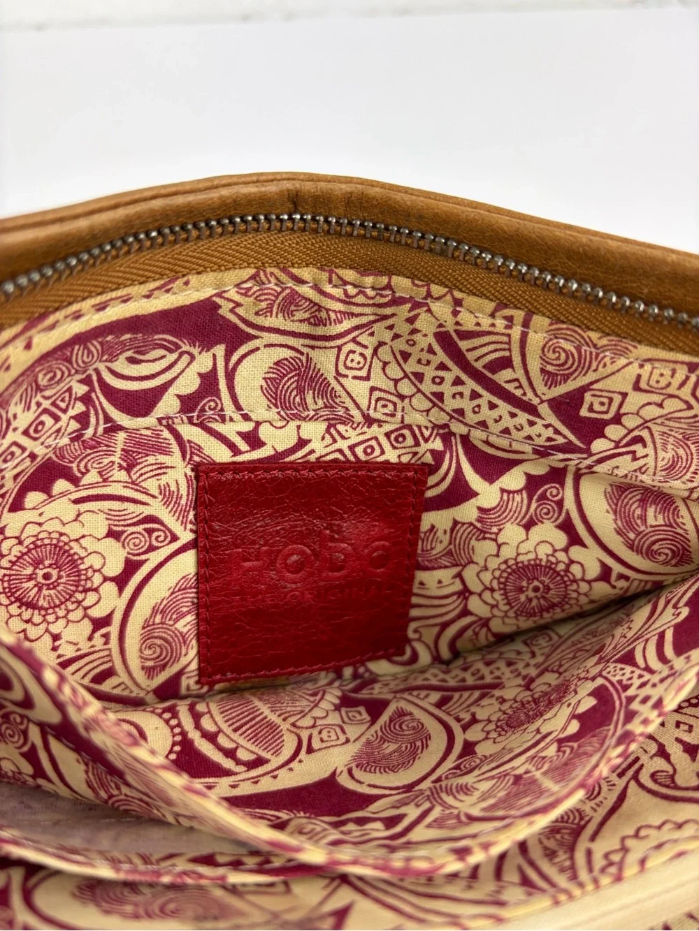 Hobo Eliza Carmel Brown Leather Zip Around Wallet